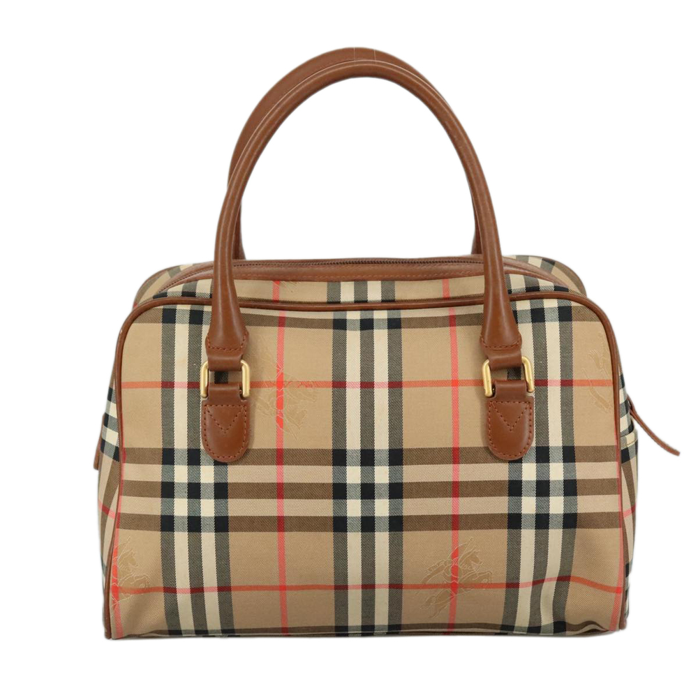 Burberrys Nova Check Hand Bag Canvas Beige Auth yk16410 - Picture 2 of 16